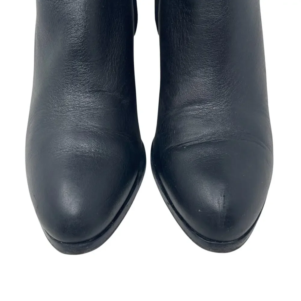 Alexander Wang Gabi Rose Gold Black Leather Ankle Boots - EURO Size 37.5 - Picture 6 of 10